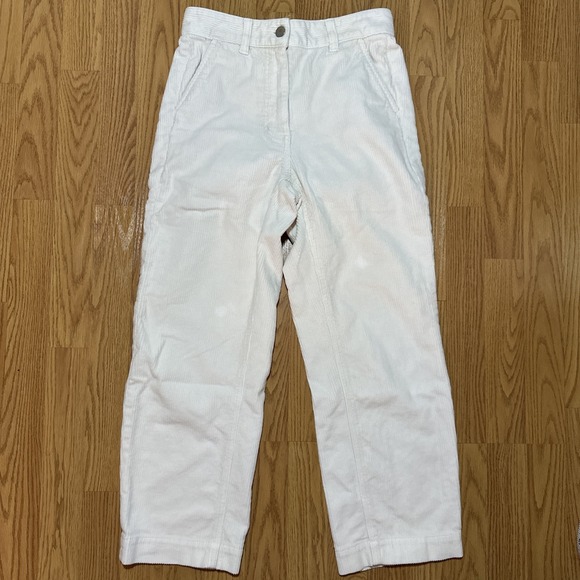 Everlane Relaxed Straight Pants Size 2 Cream Ecru Corduroy High Rise - Picture 1 of 14